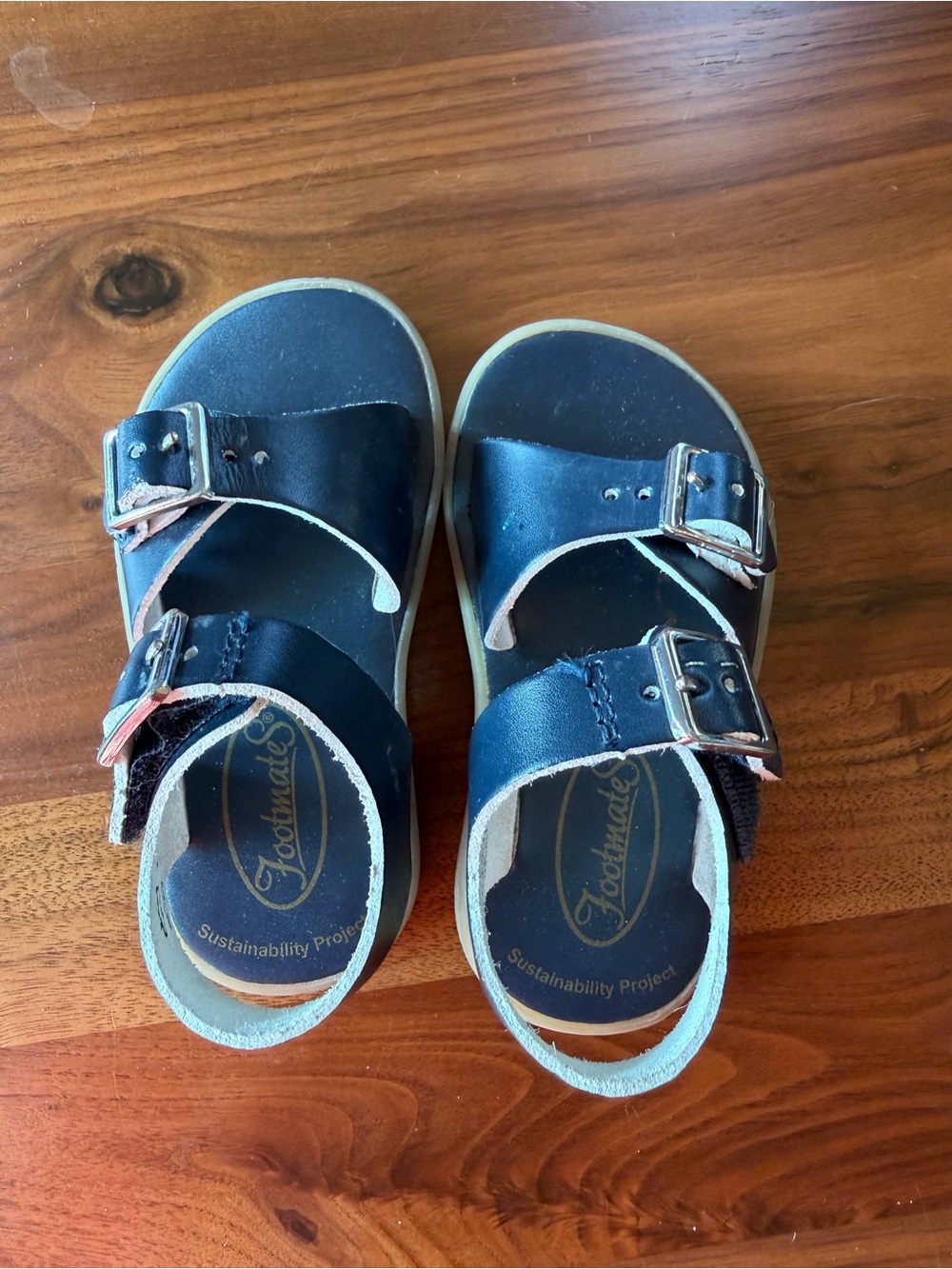 FootMates Kids Dark Blue Double-Buckle Sandals